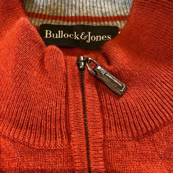 Bullock & Jones 100% Cashmere Half Zip Vest Red Sz XL - Picture 4 of 8